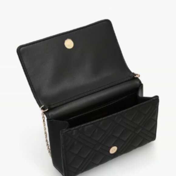 LOVE MOSCHINO Diamond Quilt Flapover II Nero Cross-Body Bag - Picture 3 of 4